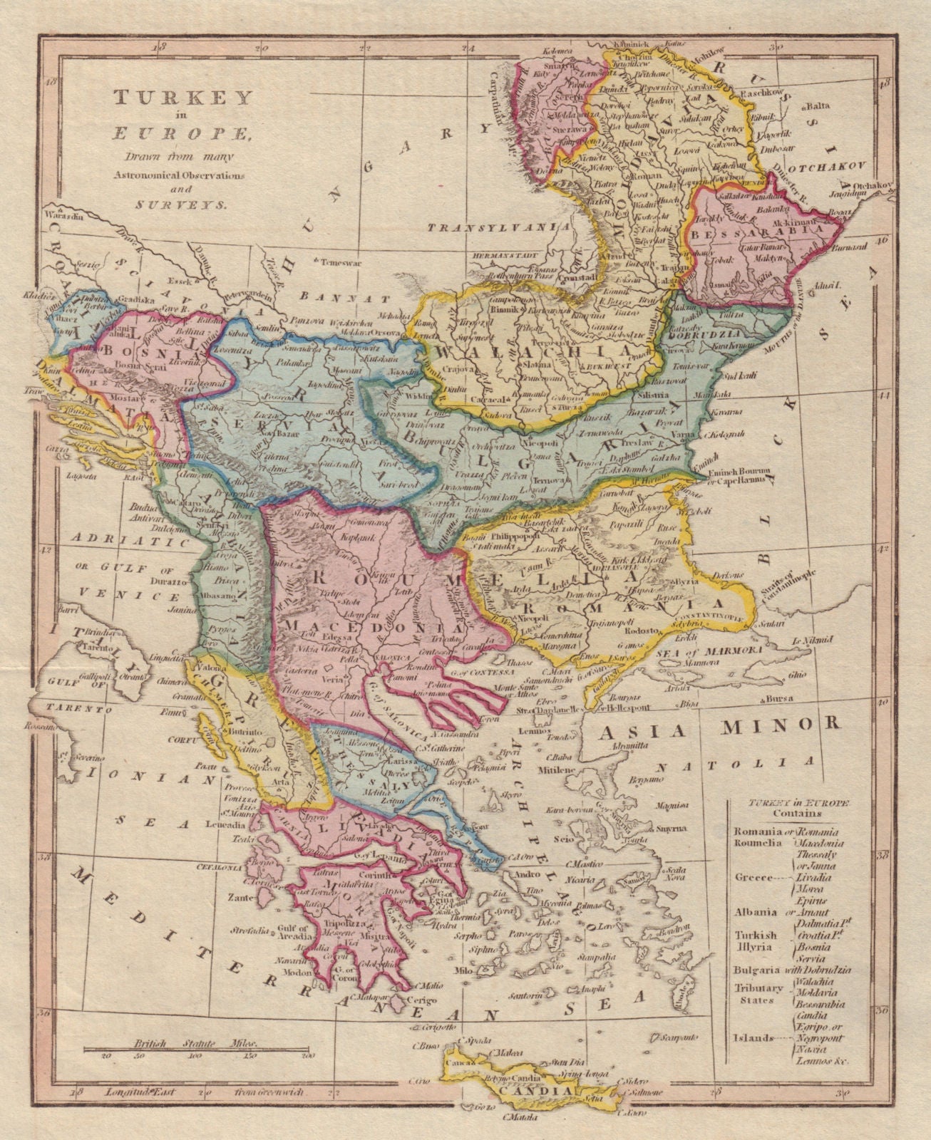 Turkey in Europe. Balkans Greece. Romania & Bulgaria reversed. COOKE 1817 map